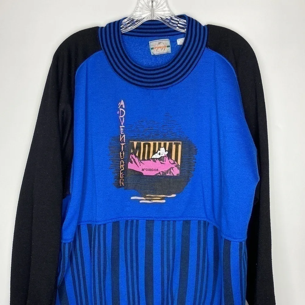 Vintage McGregor Mount McGregor Adventurer Blue Striped Sweatshirt XXL
